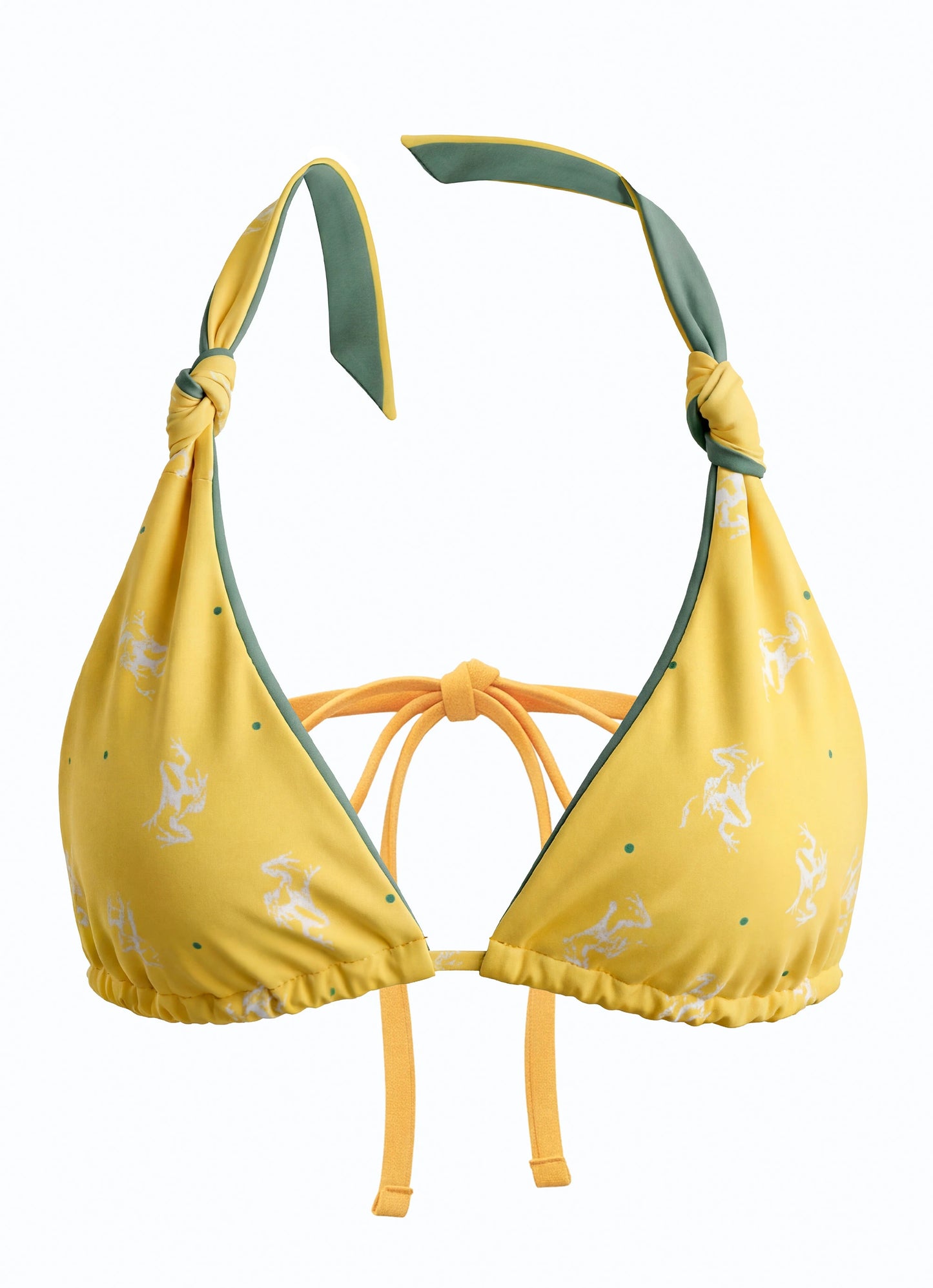Bikini doble faz Minigua Amarillo &amp; Verde Oliva - Top &amp; Panty